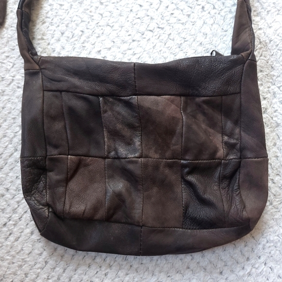 Vintage Sarah Patchwork Leather Tie Shoulder Bag Purse - Picture 4 of 8
